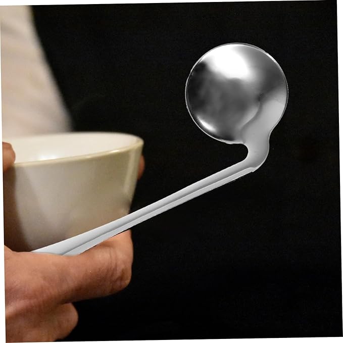 BESTYASH 1Set Lightweight Angled Spoon Curved Fork for Easy Self Feeding Ergonomic Utensils for Seniors Comfortable Grip for Elderly Dining Assistance