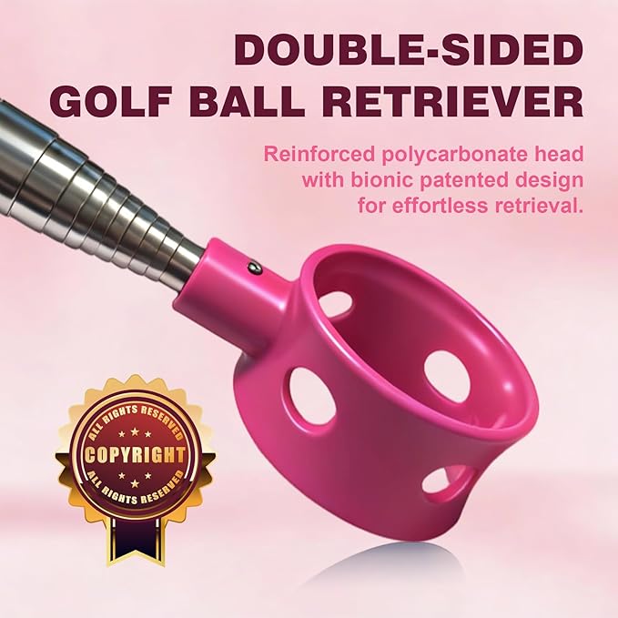 Golf Ball Retriever Telescopic for Water, GolfBall Grabber Tool, Golf Accessories Gifts for Men, Women & Golfers, Golf Balls Picker with Stainless Steel Shaft&Non-Slip Rubber Grip