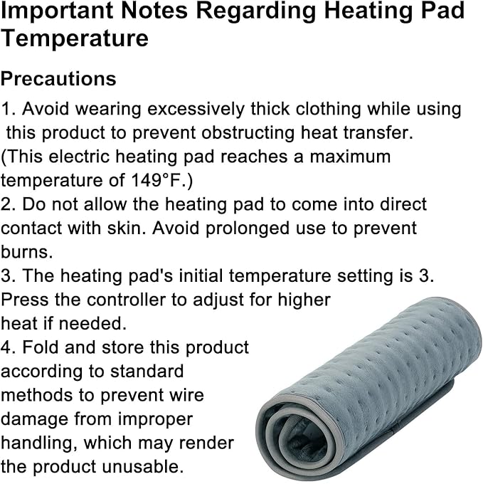 IGXHAVIZ Heating Pad for Back Pain Relief, Electric Heating Pad for Period Cramps Neck Shoulders with Belt, 4 Timer 6 Heat Setting & Auto Shut Off, 12"x24"+20" Large Moist Heat Pad for Mom,Dad