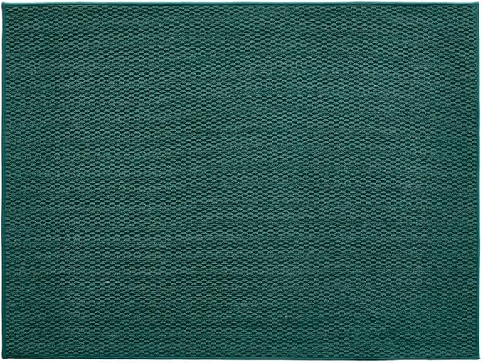 TYUU Large Bathroom Rugs Non Slip Washable Bath Rugs Super Absorbent Bathroom Rug Thin Quick Dry Low Pile Bath Mats, Dark Green 36"x48"