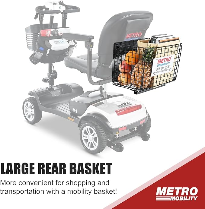 Mobility Scooter for Seniors and Adults M1 White, 300W Motor, 9” Solid Tires, Foldable Heavy Duty Electric Scooter, Comfortable Adjustable Seat with 360° Rotation, Portable for Travel