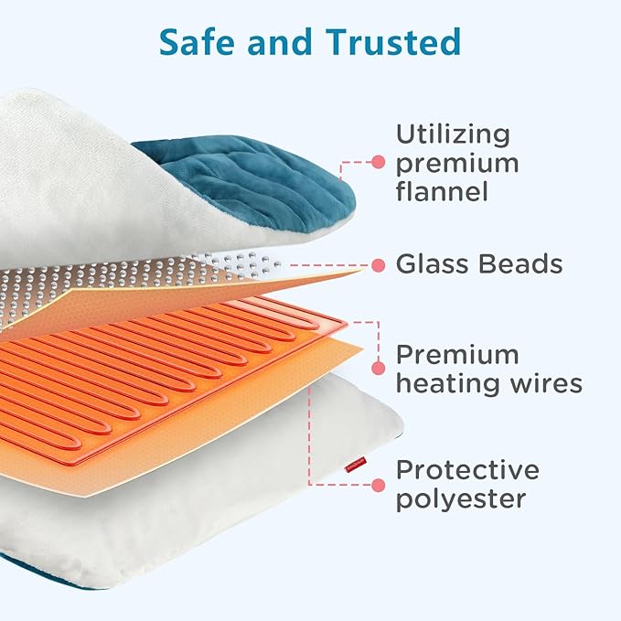 Comfytemp Weighted Heating Pad for Back & Period, FSA Eligible Extra Large Electric Heat Pad, 3.5 lb HSA Approved Neck Shoulder Heated Pad, 2H Auto-Off, 17x33