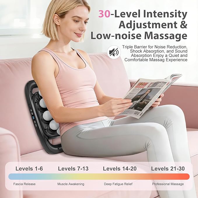 20-Head Massage Gun Set Deep Tissue, Portable Percussion Massager with 3 Modes & 30 Intensities, Muscle Massager for Legs Waist Back Pain Relief, Quiet Electric Massage Tool for Home & Gym