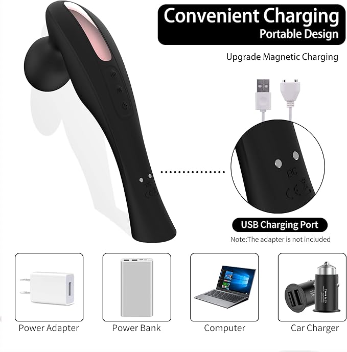 Electric Cordless Back Massager-Personal Handheld Portable Fuigarry Full Body Massage Tool,for Shoulder,Neck & Deep Tissue Massage-Relieves Muscle Pain,Fatigue & Restores Damaged Muscle Tissue.(Black)