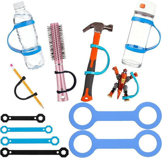 LEEPENK 6 Pack Silicone Universal Cuff,Assistive Hand Grip Holder Medium Size for Special Needs,Mobility Daily Living Aid, Therapy, Eating Utensil Holder