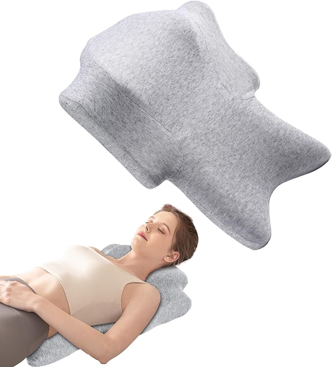 Cervical Pillows for Neck and Shoulder Pain with Lumbar Support,Memory Foam Neck Pillow for Deep Sleeping,Orthopedic Bed & Travel Pillow for Scoliosis,Postoperative Recovery & Poor Posture