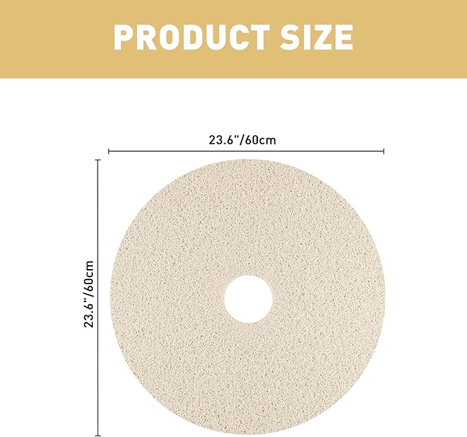 Shower Mat Non Slip: 24 Inch Diameter Large Round Shower Mats with Drain Hole in Middle - Soft Loofah Great Drainage Shower Stall Matt for Inside Shower