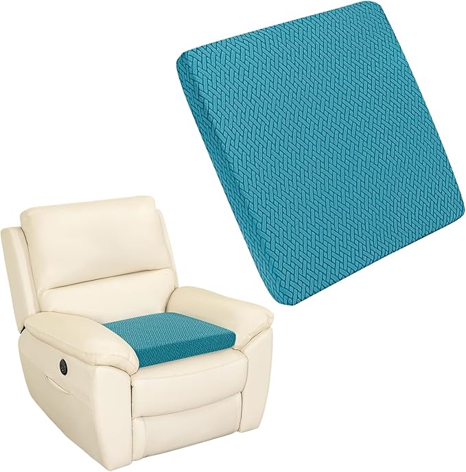 Recliner Cushions for Long Sitting Foam Seat Cushion Soft Tufted Layer for Elderly Seniors, Recliner Chair, Floor Pillow, Office Chair, Car, No Pressure on Thighs, 20X20X3 Inch - Knitted Blue