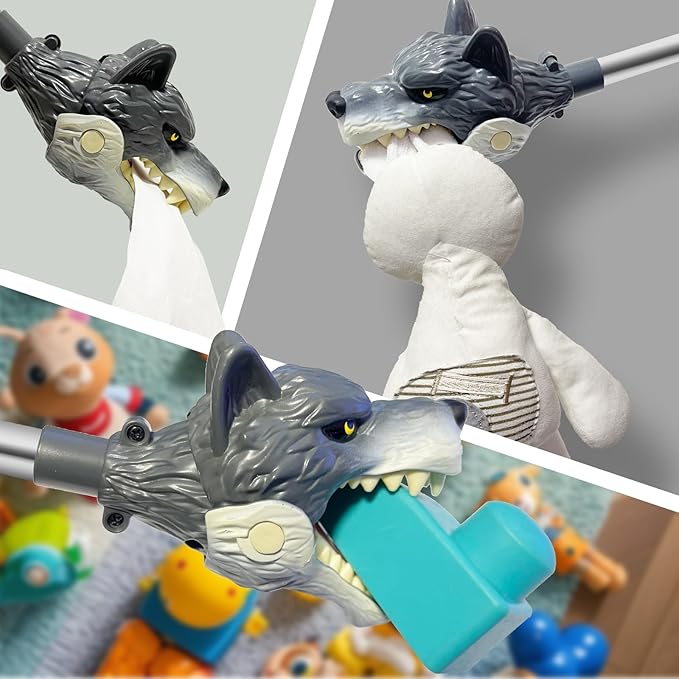 DINOBROS Animal Pincher Toys Wolf Grabber Toy for Boys Claw Snapper Chomper Monster Reacher Robot Hand