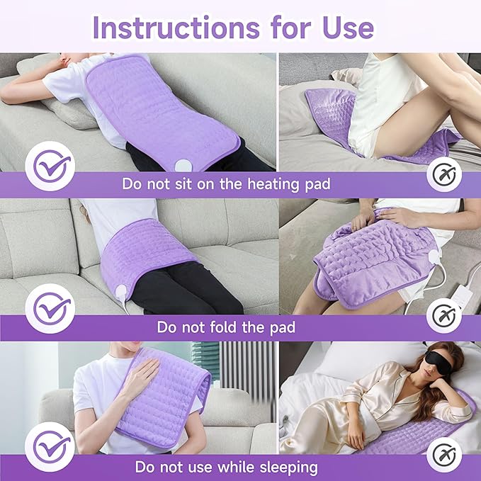 NBKLS Heating Pad for Back, Large Heating Pads for Body Muscle Pain Cramps Relief, 6 Heat Settings Machine Washable Electric Heating Pad, Birthday Christmas Gifts for Women Mom