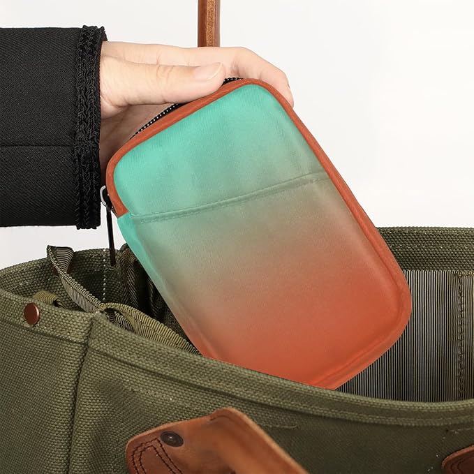 Weekly Travel Pill Organizer Case for Purse with Removable 7 Day Box Portable Compact Size Pill Box Fashionable Pill Container for Medicine Vitamin Supplement Turquoise Orange