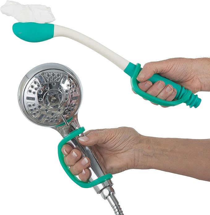 EazyHold Aqua Silicone Adaptive Aid, Universal Cuff Hand Grip Assistive Device for Rehab, Disabled, Cerebral Palsy, Special Needs, Arthritis, Stroke, Physical Therapy 2-Pack 6.5"