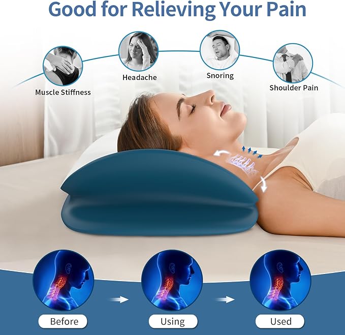 Olumoon Cervical Neck Pillow for Pain Relief - Ergonomic Memory Foam Contour Pillows for Side, Back & Stomach Sleepers, Cervical Pillow for Neck Support Sleeping with Breathable Cover