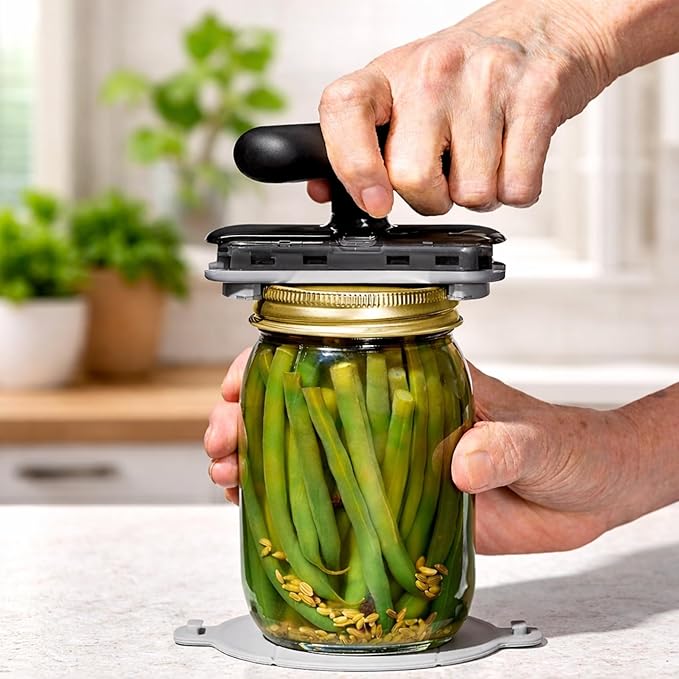Jar Opener for Seniors with Weak Hands - Adjustable Jar & Bottle Opener with Ergonomic Handle, Manual Lid Opener for Small to Large Lids, No Batteries Needed, Kitchen Gadget for Arthritis