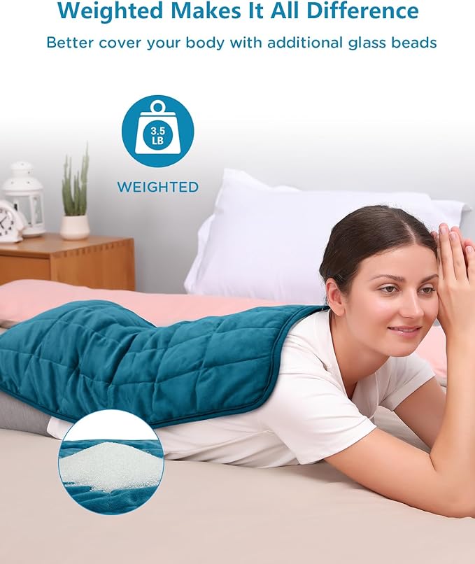 Comfytemp Weighted Heating Pad for Back & Period, FSA Eligible Extra Large Electric Heat Pad, 3.5 lb HSA Approved Neck Shoulder Heated Pad, 2H Auto-Off, 17x33