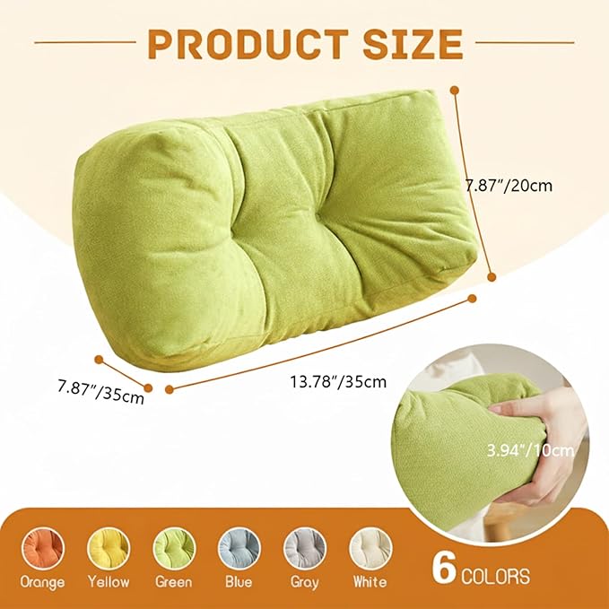 Lumbar Support Pillow Small Lower Back Pillow for Office Chair, Car Seat, and Desk Chair Ergonomic High-Elasticity Cushion for Pain Relief and Comfort on Sofa, Bed, or Travel (Green)