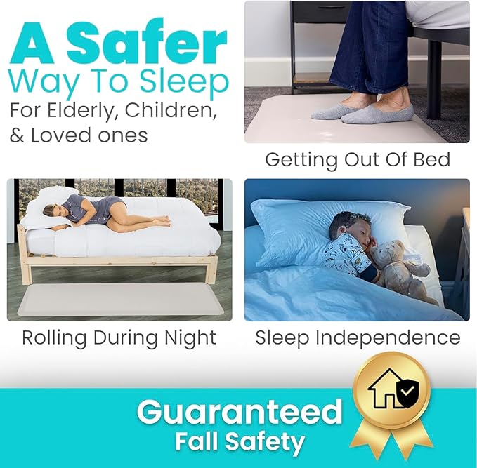 Vive Fall Mat - 72" x 24" Bedside Fall Safety Protection Mat for Elderly, Senior, Handicap - Prevention Pad Reduce Risk of Injury from Impact - Prevent Bed Falling - Anti Fatigue, Standing Non Slip