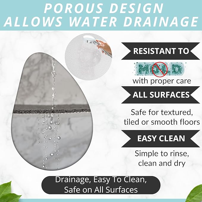 Non Slip Bathtub Mat Shower Mat for Tub - Loofah Bath Mats for Bathroom - 31x16 Bathtub Floor Mat - Textured Anti Slip Bath Mat Without Suction Cups - Secure Mat for Wet Areas (31x16 White)