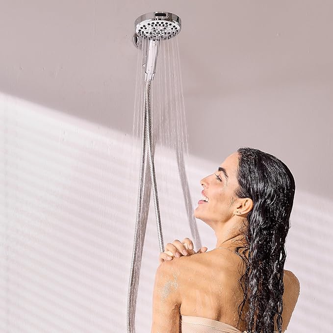 JOMOO Filtered Shower Head with Handheld, 5 Inch High Pressure howerhead with Replaceable Filter Cartridge for Hard Water Remove Chlorine for for Hard Water, 71” Shower Hose for Bathroom