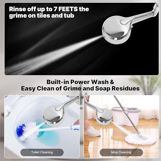 9-Mode Shower Head with Handheld Filtered Shower Head with Handheld High Pressure Shower Heads with Power Wash with 59" Stainless Steel Hose and Bracket for Bathroom, Gym, Hotel