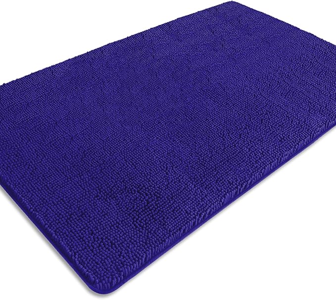 Bathroom Rugs 36 x 60 Inch – Extra Large Bath Mat | Absorbent and Washable Thick Chenille Bath Rugs Non-Slip Runner Rug for Bathroom, Shower, Tub(Royal Blue)