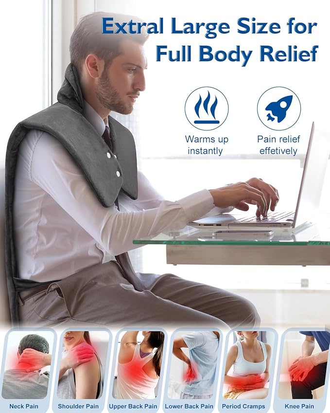 Mothers Day Gifts, Heating Pad for Neck Shoulders Back, Large 24''*37'' Heat Pad for Full Body, Electric Heated Pad for Seniors Elderly, Anniversary & Birthday Gifts for Women Men Mom Dad Wife Husband