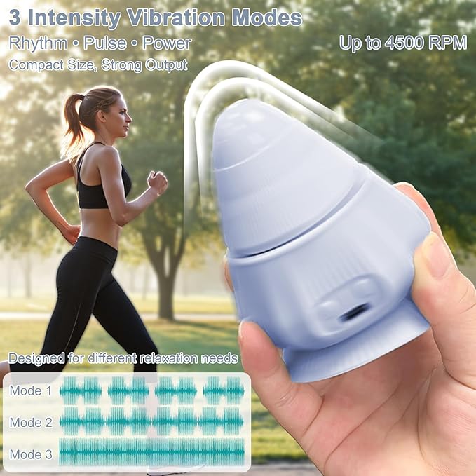 Hands-Free Body Massager with Heat and Vibration, Portable Mini Muscle Massager with Strong Suction Base, Trigger Point & Massage Ball-Style Design for Back, Shoulders, Arms, and Legs