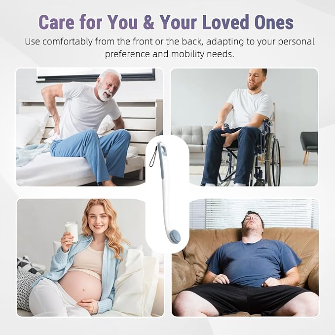 Toilet Aids for Wiping Bottom, 2-Pack - Long Reach Comfort Wipe with Replaceable Head & Strap - Bottom Buddy Wiping Aid for Elderly, Disabled & Post-Surgery