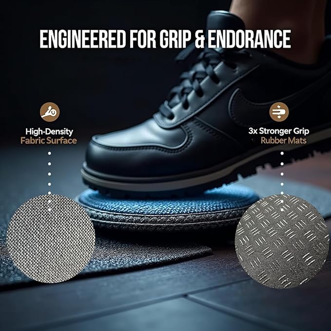 Elliptical Mat for Under Desk Elliptical Machine - Non-Slip Floor Mat for Ellipse Leg Exerciser, Legxercise Pro & Pedal Exerciser - Workout Mat for Home & Office Stability & Floor Protection grey