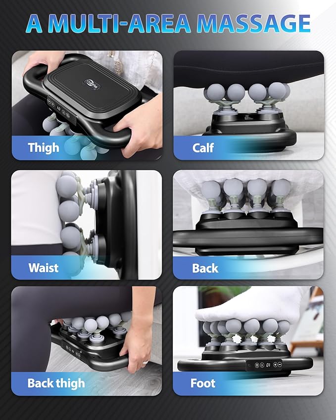 UFFAE 16-Head Massage Gun, Deep Tissue Percussion Massager with 9 Modes & 9 Intensities, 2600mAh Battery Back Massager for Pain Relief Deep Tissue for Muscle Pain Relief in Back, Legs, Shoulders