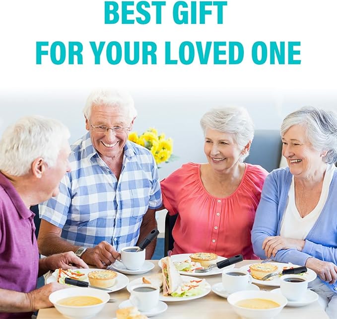 Nourislif Adaptive Utensils, Adaptive Utensils 3pcs for Hand Tremors,Elderly, Arthritis,Parkinsons-Built Up Utensils for Adults–Easy Grip Aids Handle–2.7oz Each Weighted Silverware for Hand Tremors