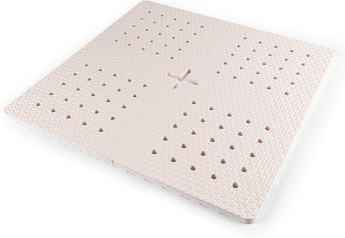 BOWERBIRD Original Anti-Fatigue Shower Stall Mat - Extra Thick and Soft Foam Material Comfortably Cushions Your Feet - Square - 4 Interlocking Tiles