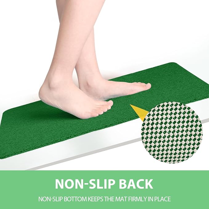 Hargiis Non-Slip Bathtub Mat, Anti Slip Shower Mat, Fast Drying Bathtub Mats, Foot Scrubber Mat, Anti Slip Mat for Tub, Floor, Bathroom, Kitchen, Home, Hotel (Dark Green 40"×16")