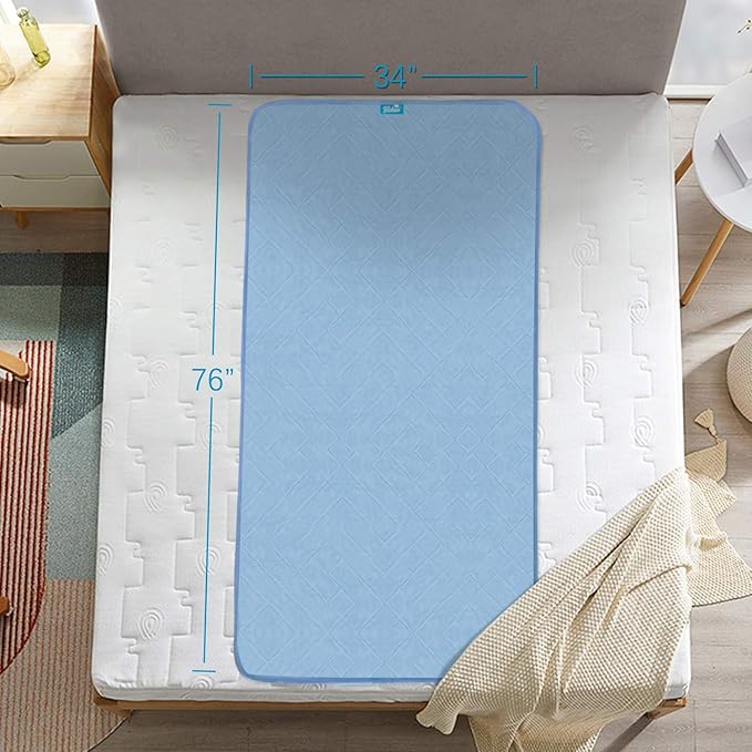 Hospital Bed Pads 34'' x 76'', Non-Slip Washable Pee Pads and Mattress Protector, Waterproof Draw Sheets for Hospital Bed Wetting Incontinence Cover, Chucks Pads for Adult, Blue