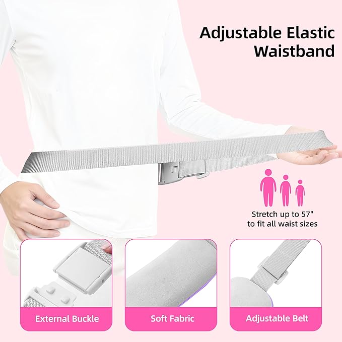Portable Heating Pad Period Cramps: 2 Timer 6 Heat Levels 6 Vibration Modes Cordless Electric Heating Pad 3s Fast Heating Menstrual Heating Pad (Purple)