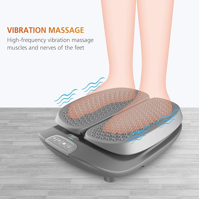 Snailax Vibration Foot Massager with Heat, Remote Control, Adjustable Vibration Speed Electric Massager Machine for Circulation, Plantar Fasciitis, Pain