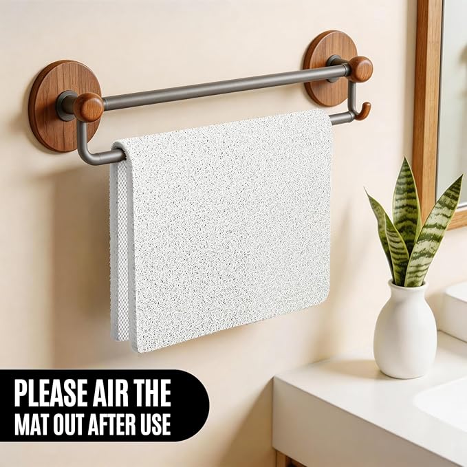 Joyhalo Shower Mat Bathtub Mat Non Slip, Bathmats Non Slip, Quick Drying Foot Scrubber Loofah Mats for Shower, Tub, Bathroom, Home,17x30inch, White