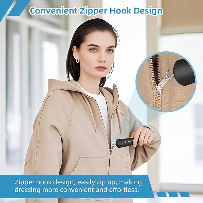 Button Hook and Zipper Pull One Hand Buttons aids Button Assist Device