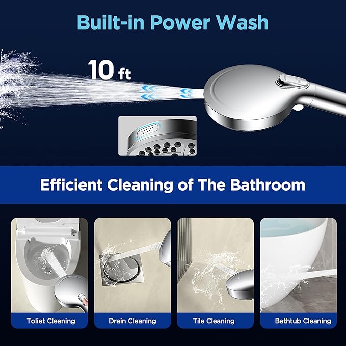 JOMOO Filtered Shower Head with Handheld, 5 Inch High Pressure howerhead with Replaceable Filter Cartridge for Hard Water Remove Chlorine for for Hard Water, 71” Shower Hose for Bathroom