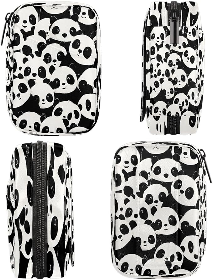 Weekly Travel Pill Organizer Case for Purse with Removable 7 Day Box Portable Compact Size Pill Box Fashionable Pill Container for Medicine Vitamin Supplement Cute Cartoon Panda