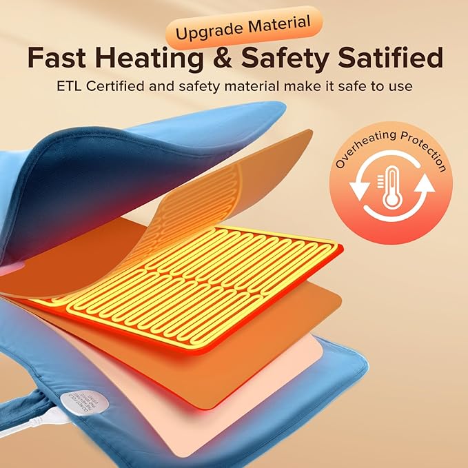 Mothers Day Gifts & Birthday Gifts for Mom Wife Men, Portable Heating Pad – Heated Weighted Blanket for Neck, Shoulders & Back – Extra Large 25"x37" Full Back Heating Pad – Auto Shut-Off