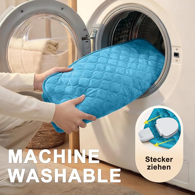 Extra Large Heating Pad for Back Pain 32"x24" King Size XL Electric Heating Pad for Period Cramps Relief & Body Neck Shoulder Auto Shut Off Heat Pad Temperature Settings Machine Washable Blue