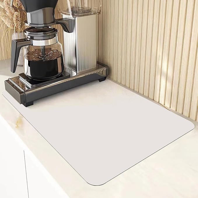 Silicone Placemats, Food-Grade Non-Slip Waterproof, Dining, Stain Resistant, Countertop Protector, Kitchen Counter Mat, Heat Resistant, Baking mat Dishwasher Safe (white gray, 1)