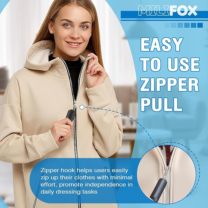 Button Hook, Button Helper Tool for Elderly and Zipper Puller One Hand Aid for Seniors and Arthritis, Buttoning Assist Tool for Shirt Wedding Dress (2 Pack)