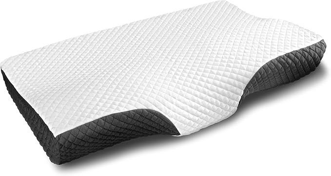 EPABO Contour Memory Foam Pillow Orthopedic Sleeping Pillows, Ergonomic Cervical Pillow for Neck Pain - for Side Sleepers, Back and Stomach Sleepers, Free Pillowcase Included (Soft & Queen Size)