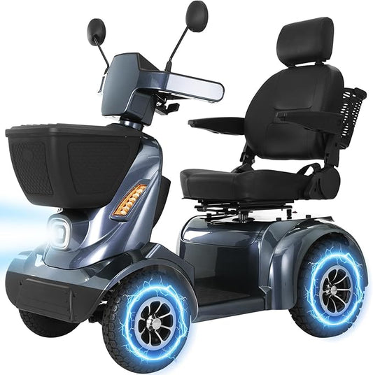 Heavy Duty Mobility Scooter for Seniors/Adults, 500LBS Capacity Electric Scooter, All Terrain Mobility Scooters, 1000W 15MPH, 13.78" Off Road Tires,32 Miles Long Range 4 Wheel Scooter Gary 32Miles
