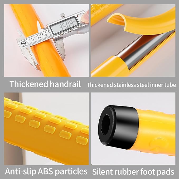 Grab Bars for Toilet, Upgraded 27.6 Inch Handicap Grab Bars for Bathroom - Wall-Mount, Non-Slip Toilet Handles with Glows at Night, Suitable for Elderly Pregnant Women and Disabled (Yellow)