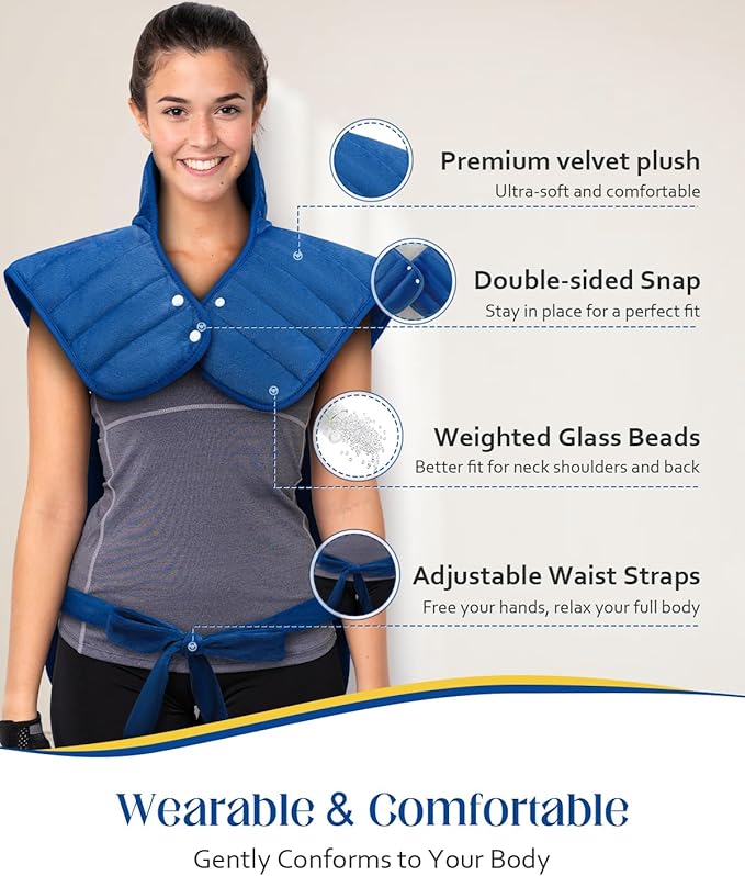 Heating Pad for Neck and Shoulders and Back, Mothers Day Gifts for Mom Wife Grandma Birthday Gifts for Women Men, Weighted Neck Shoulder Heating Pads, Large Heat Pad 6 Heat Levels 4 Auto-Off 22" x 37"