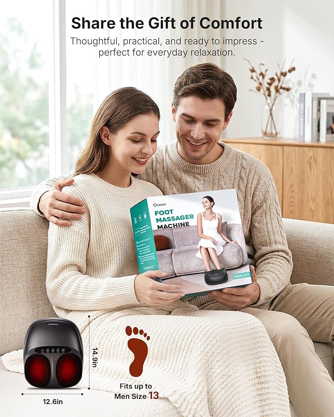 KNQZE Shiatsu Foot Massager with Heat, Compression, Deep Kneading Foot Massage for Plantar Fasciitis Relief, Remote Control, Multi Massage Modes, Auto Shut-Off Timer, FSA Eligible, Mothers Day Gifts