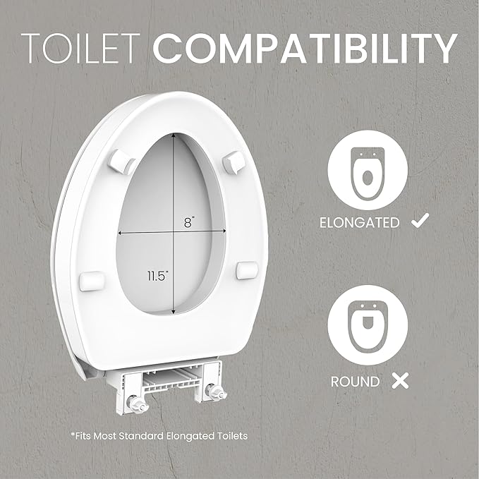 Swiss Madison Ryse 3 in. Raised Elongated Soft Close ADA Compliant Toilet Seat in Glossy White